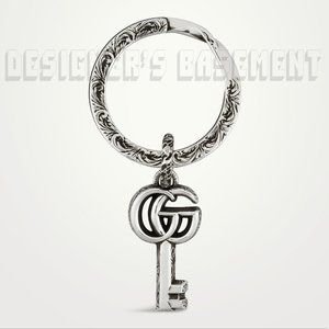 GUCCI 925 Sterling Silver MARMONT GG Arabesque engraved Pendant Keychain NIB 🎁